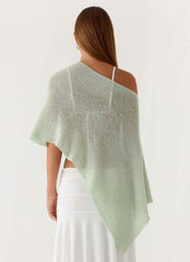 Yas Knit Cape - Green