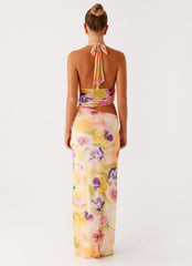 Main Act Halter Maxi Dress - Sunburst Floral