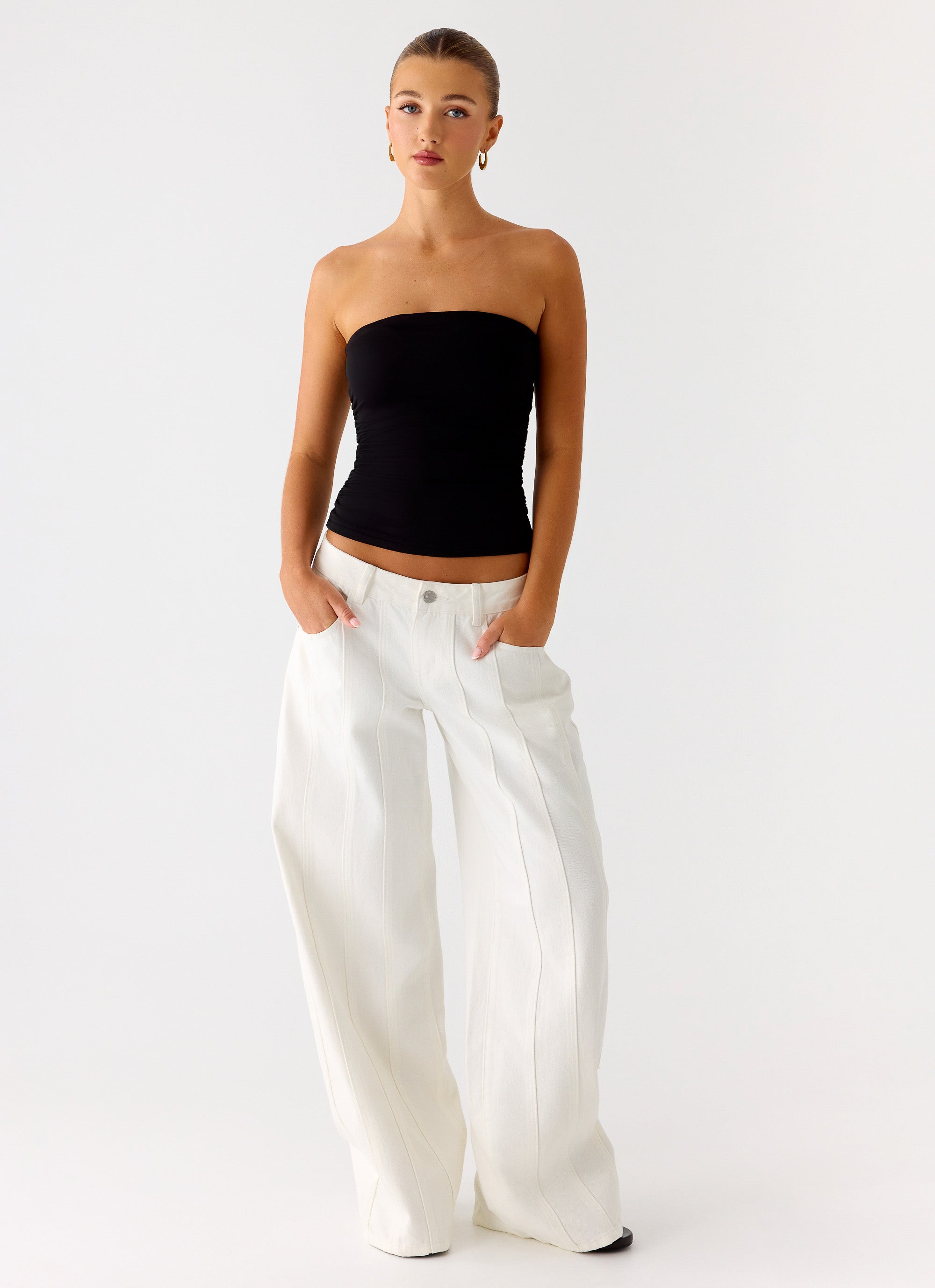 Adrienna Strapless Top - Black
