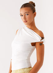 Agathe One Shoulder Top - Ivory