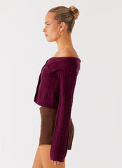 All Hours Cable Knit - Plum
