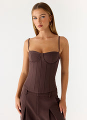 Ania Corset Top - Chocolate