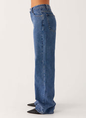Back Again Straight Leg Denim Jeans - True Blue