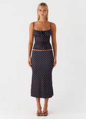 Bending My Rules Top - Black Polkadot