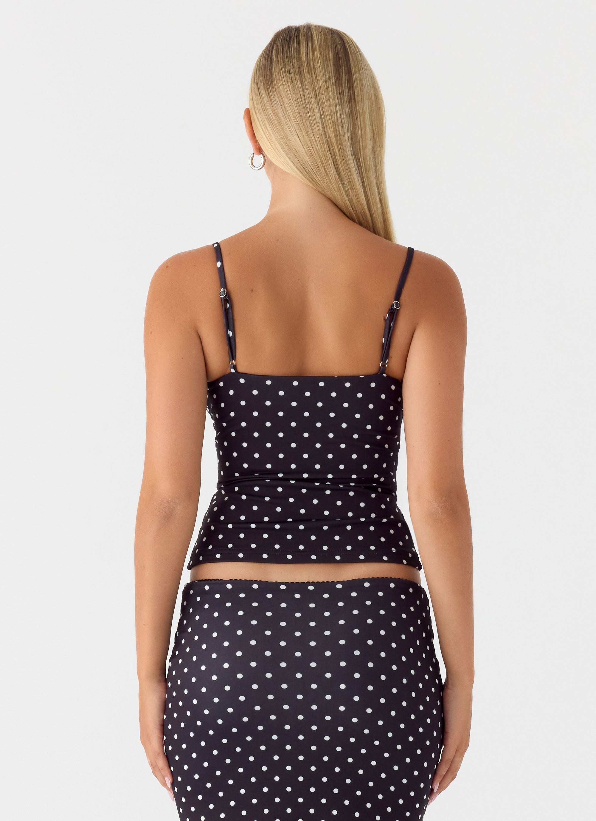 Bending My Rules Top - Black Polkadot