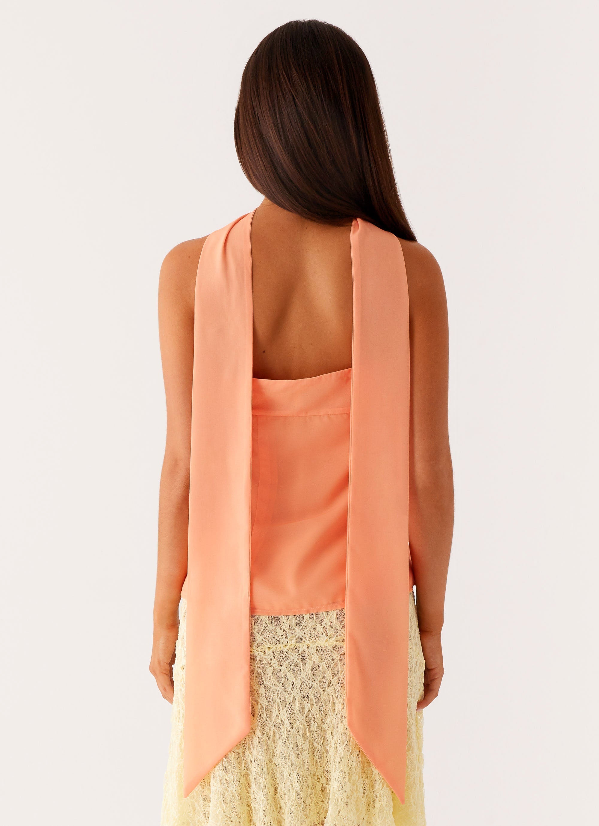 Blaise Scarf Top - Orange Floral