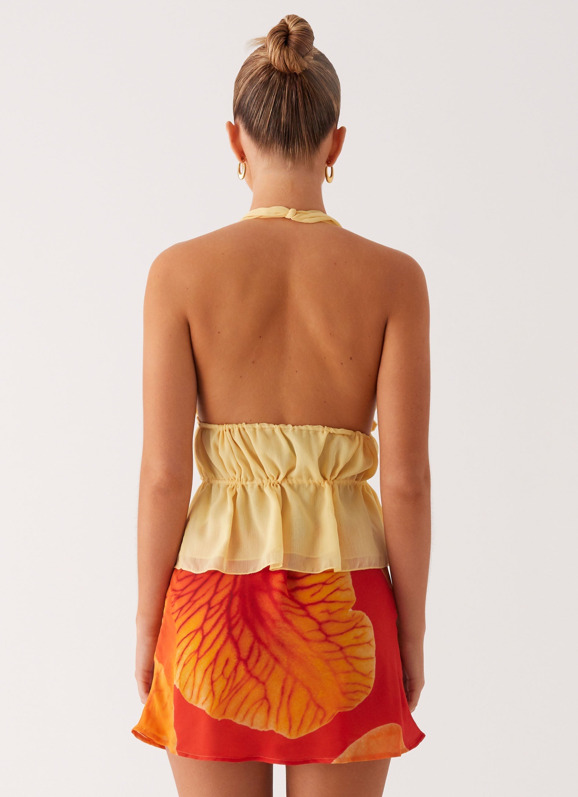 Breezy Palms Mini Skirt - Serene Orange