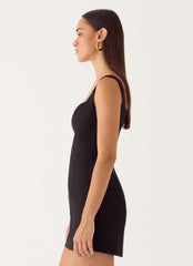 Brief Tension Mini Dress - Black