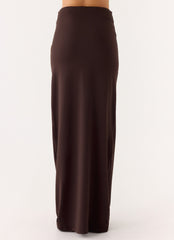 Brienne Beaded Maxi Skirt - Chocolate