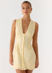 Burning Bright Mini Dress - Butter Yellow