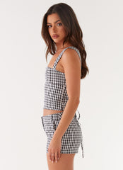 Clayton Tailored Shorts - Black Gingham
