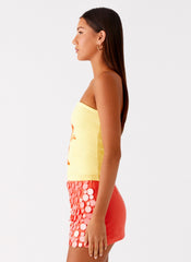 Danta Strapless Top - Yellow