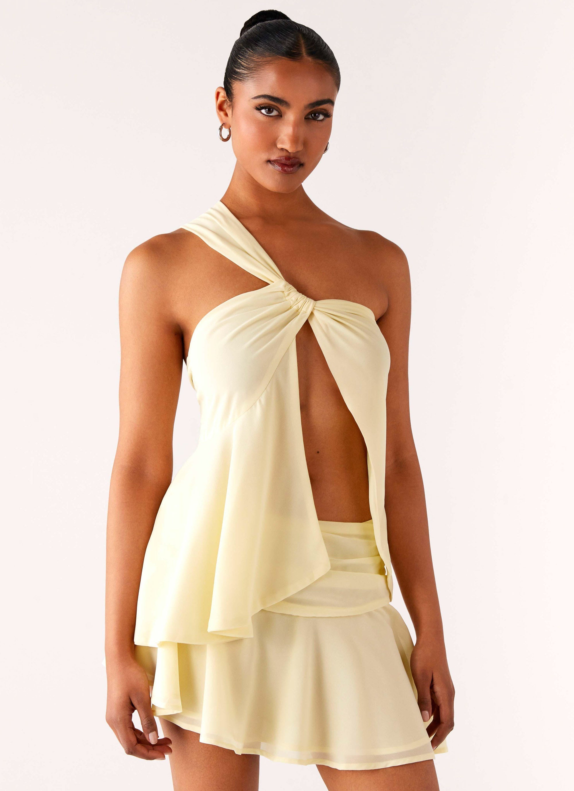 Delight Me Asymmetrical Top - Yellow