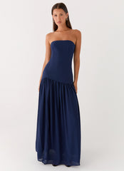 Eden Strapless Maxi Dress - Navy