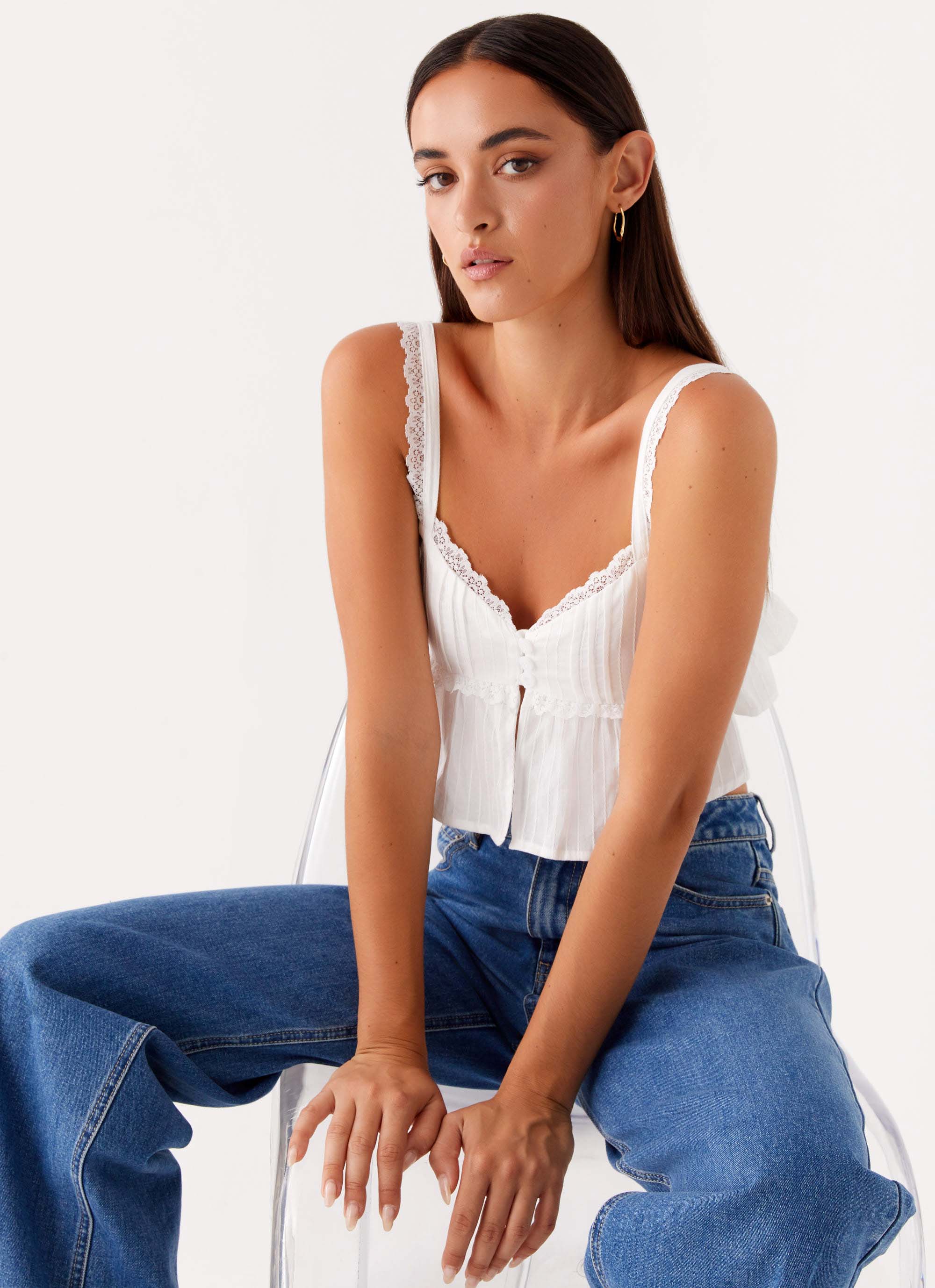 Elliana Cami Top - White