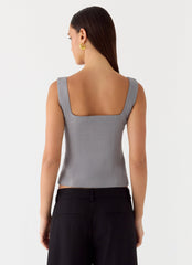 False Start Top - Smoke Grey