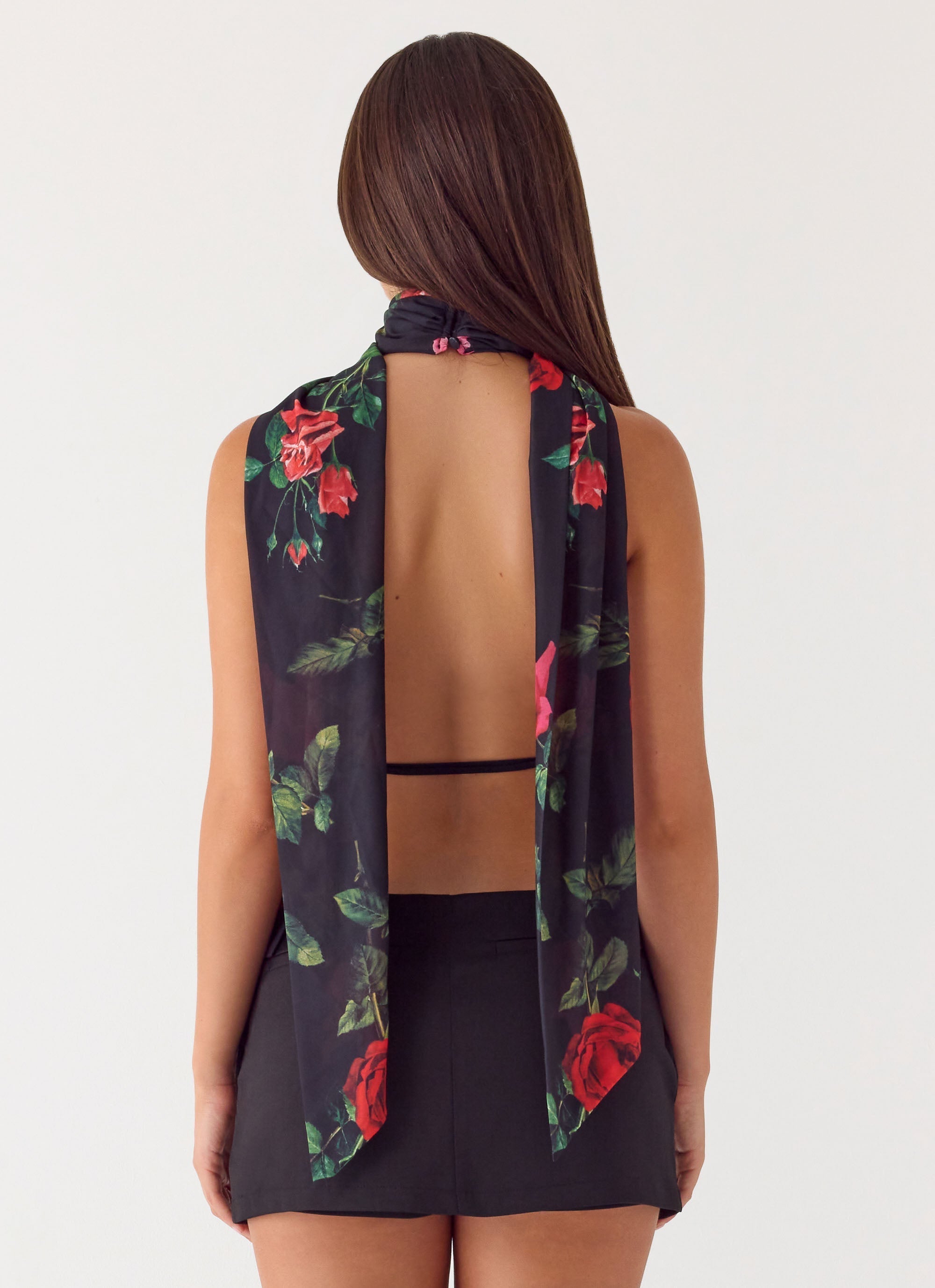 Get Me Halter Backless Top - Midnight Bloom
