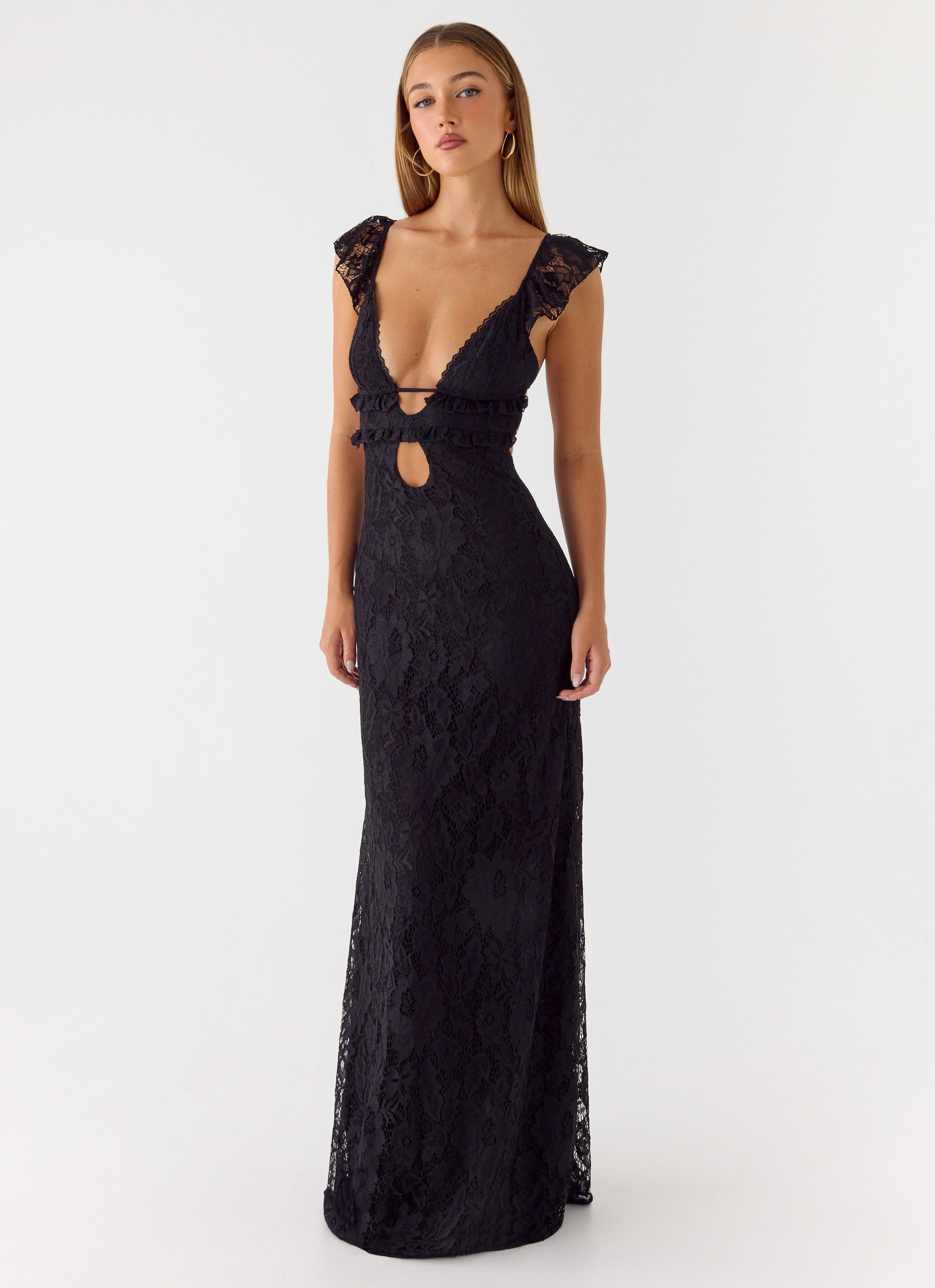 Giulia Lace Maxi Dress - Black