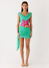 Good Fortune Mini Dress - Jungle Bloom