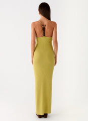 Hold On Tight Knit Maxi Dress - Olive