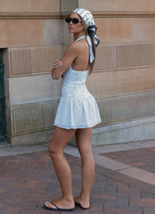 Holden Mini Dress - White Polkadot