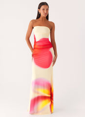 Iroha Strapless Maxi Dress - Frangipani Yellow