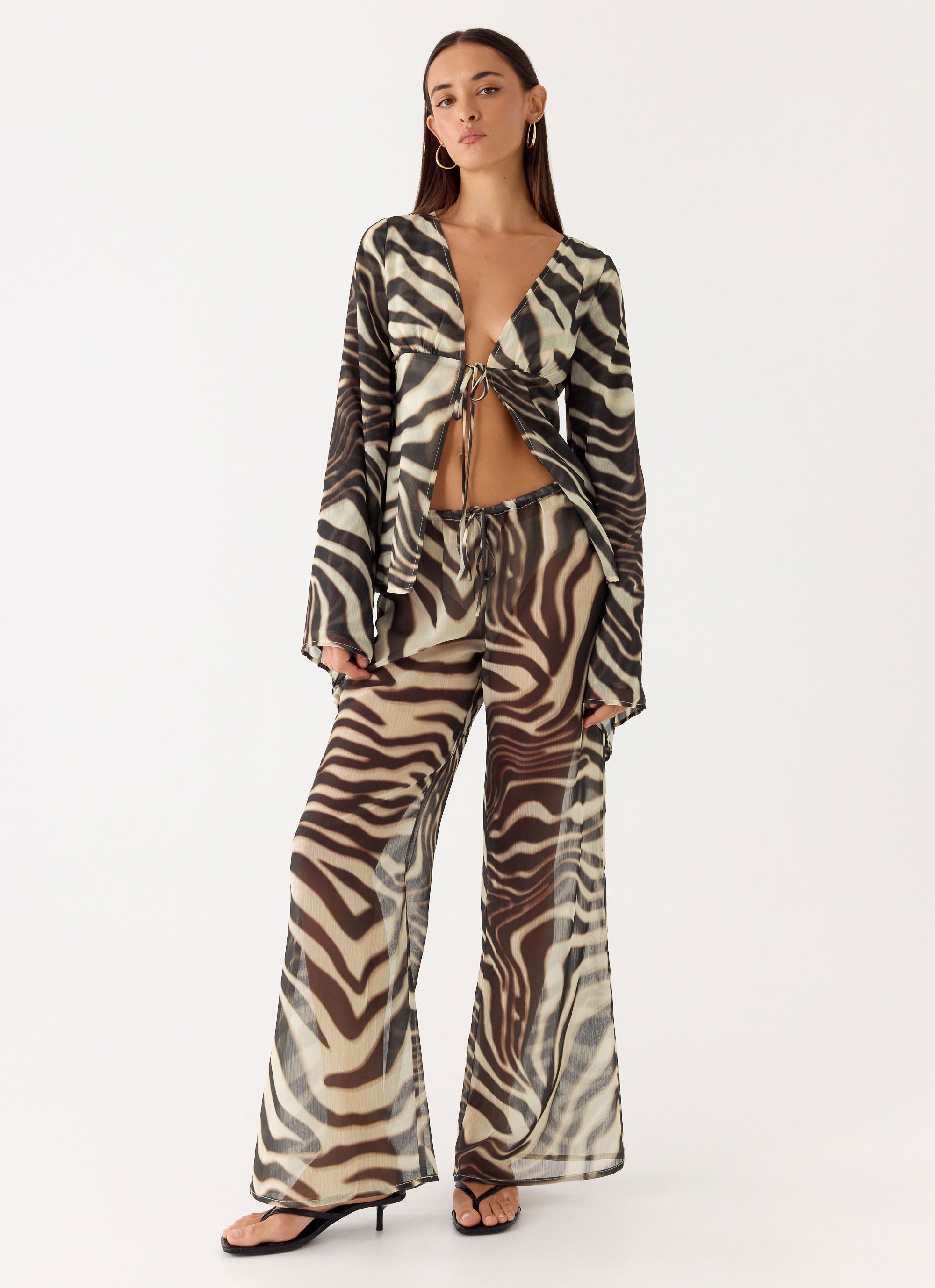 Jadia Flared Pants - Zebra