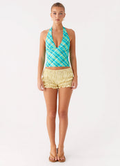 Jetsetter Halter Top - Green Check