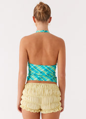 Jetsetter Halter Top - Green Check