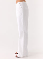 Josephina Linen Pant - White