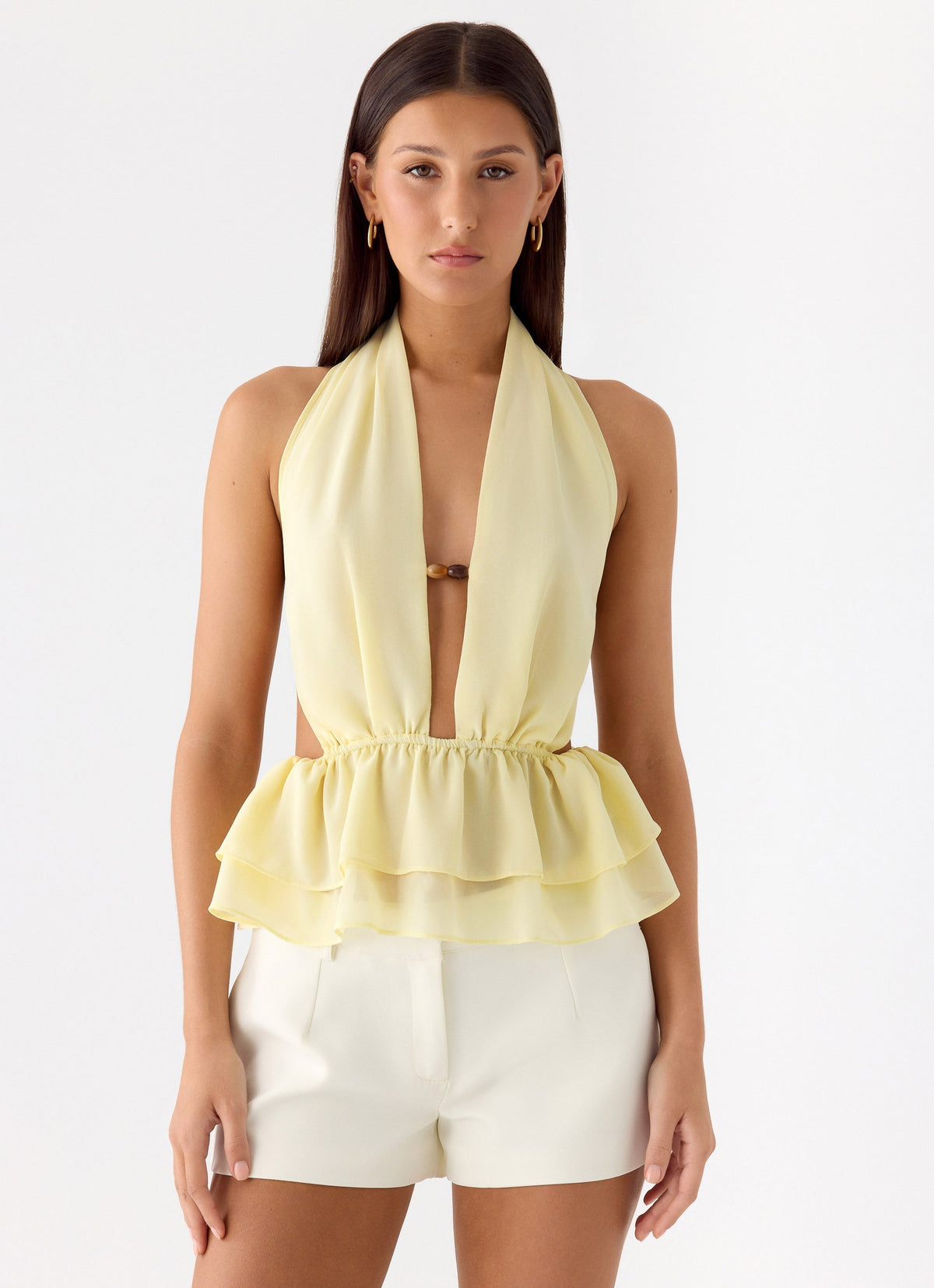 Kat Chiffon Top - Yellow