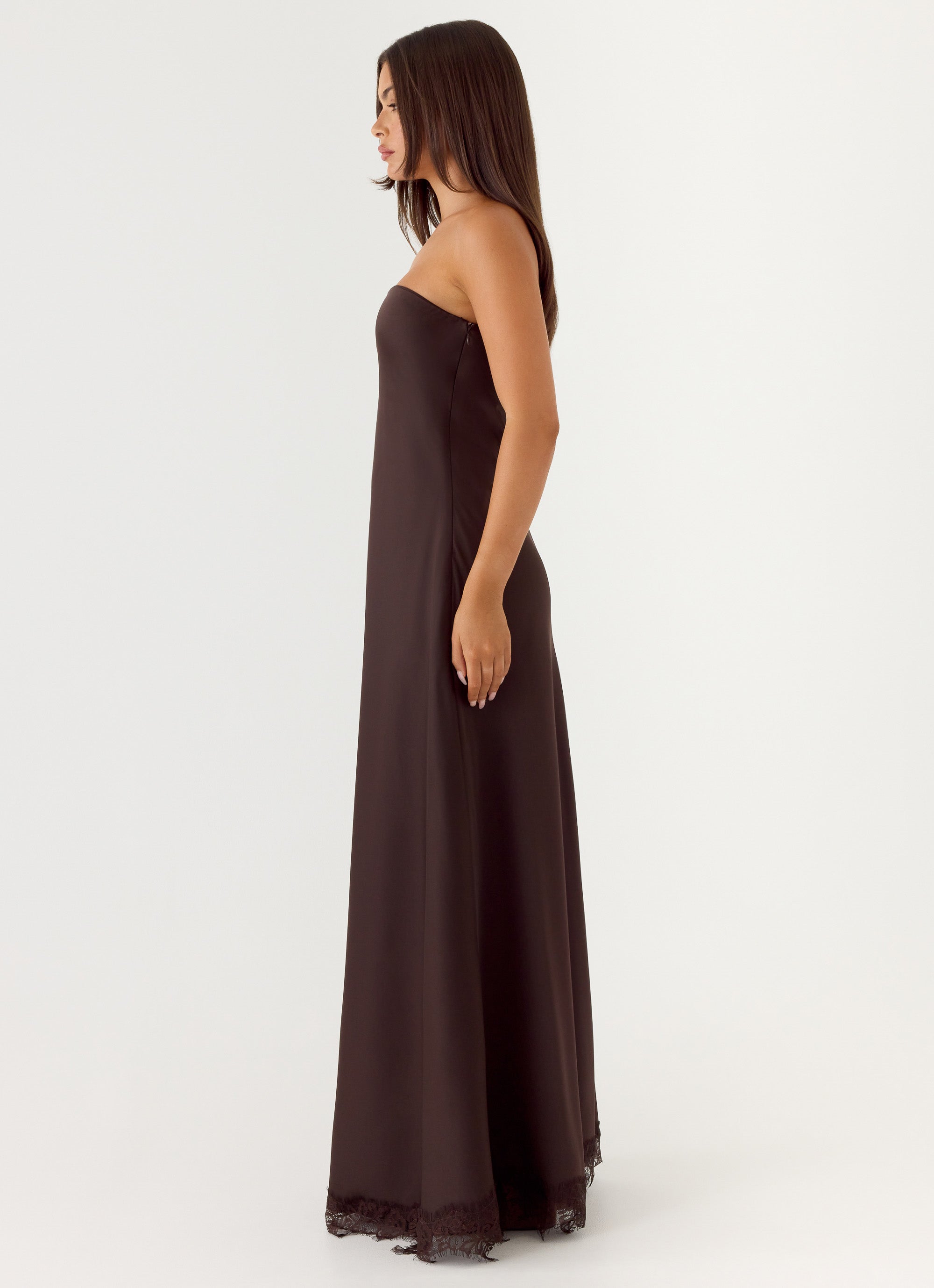 Kayleigh Strapless Maxi Dress - Chocolate Torte