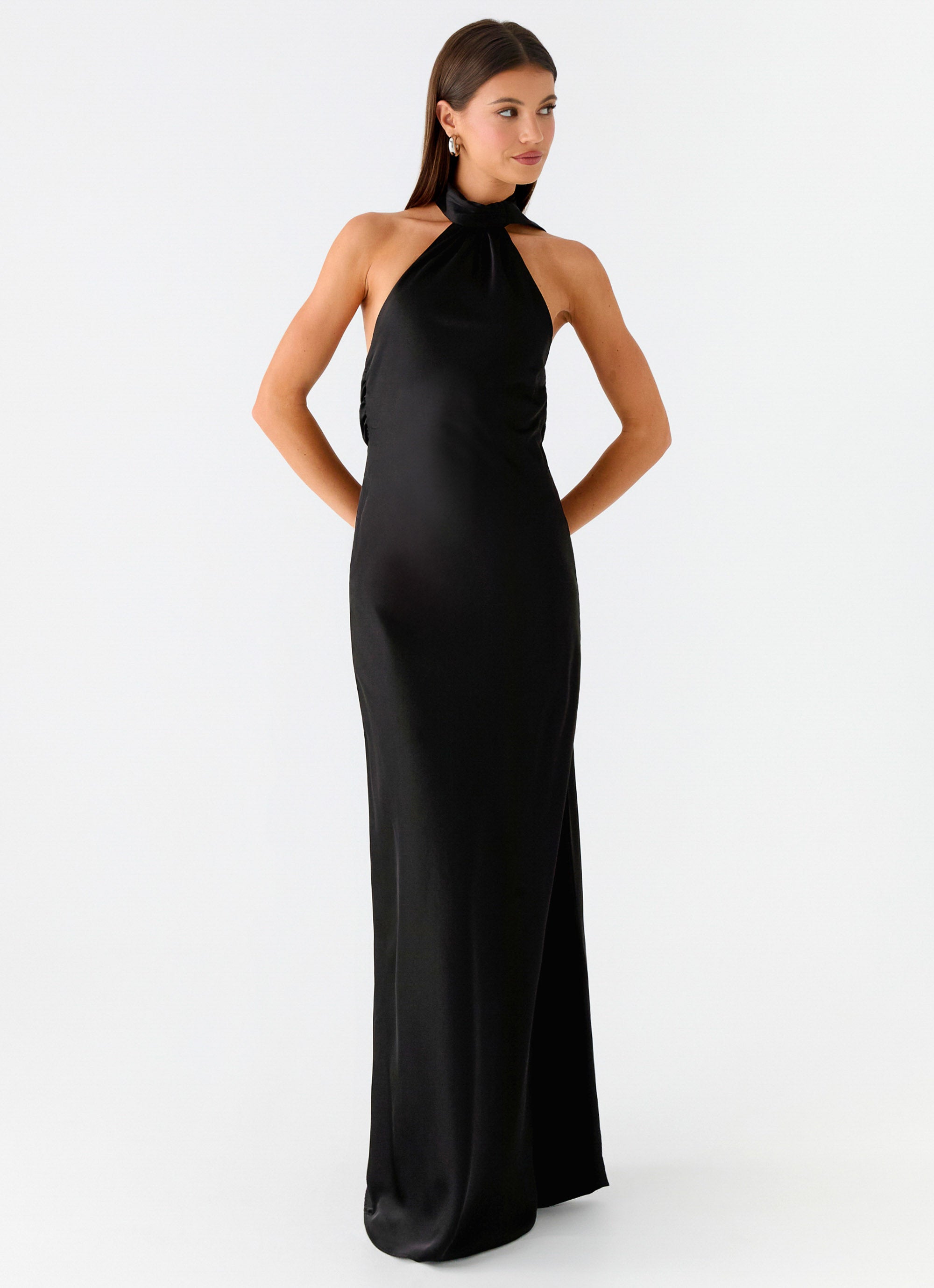 Keena Scarf Maxi Dress - Black