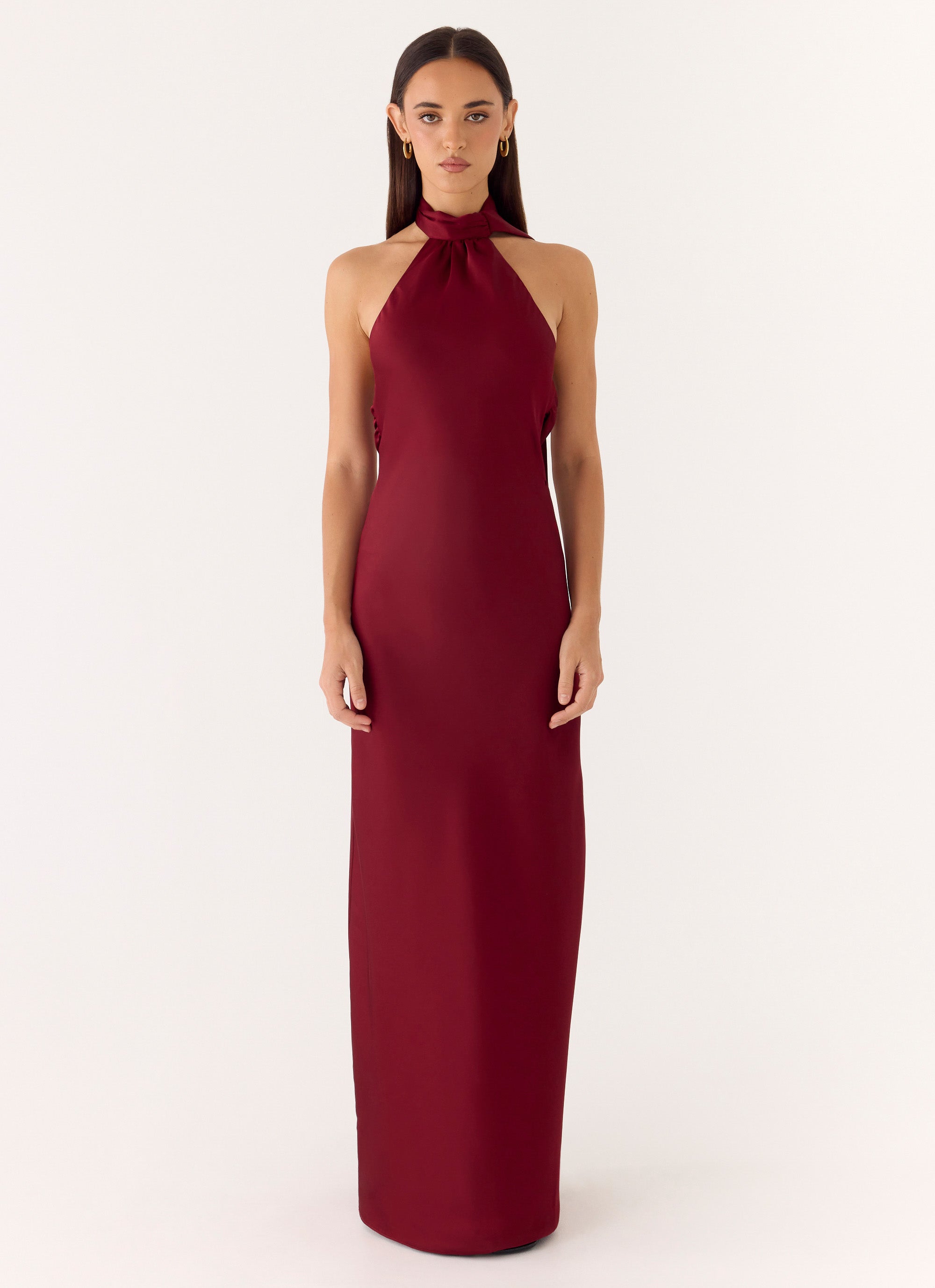 Keena Scarf Maxi Dress - Merlot