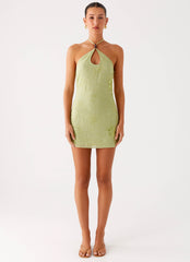 Kiara Beaded Mini Dress - Mint