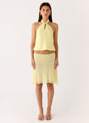 Maddox Scarf Top - Lemon