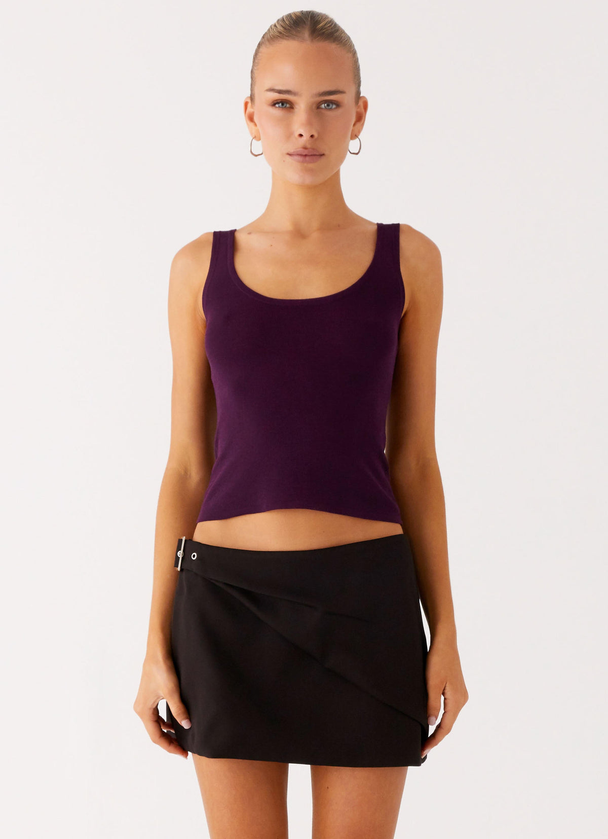 No Signal Knit Top - Plum