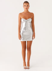 Pacha Sequin Mini Dress - Silver Sequin