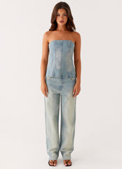 Poppy Low Rise Denim Jeans - Vintage Denim