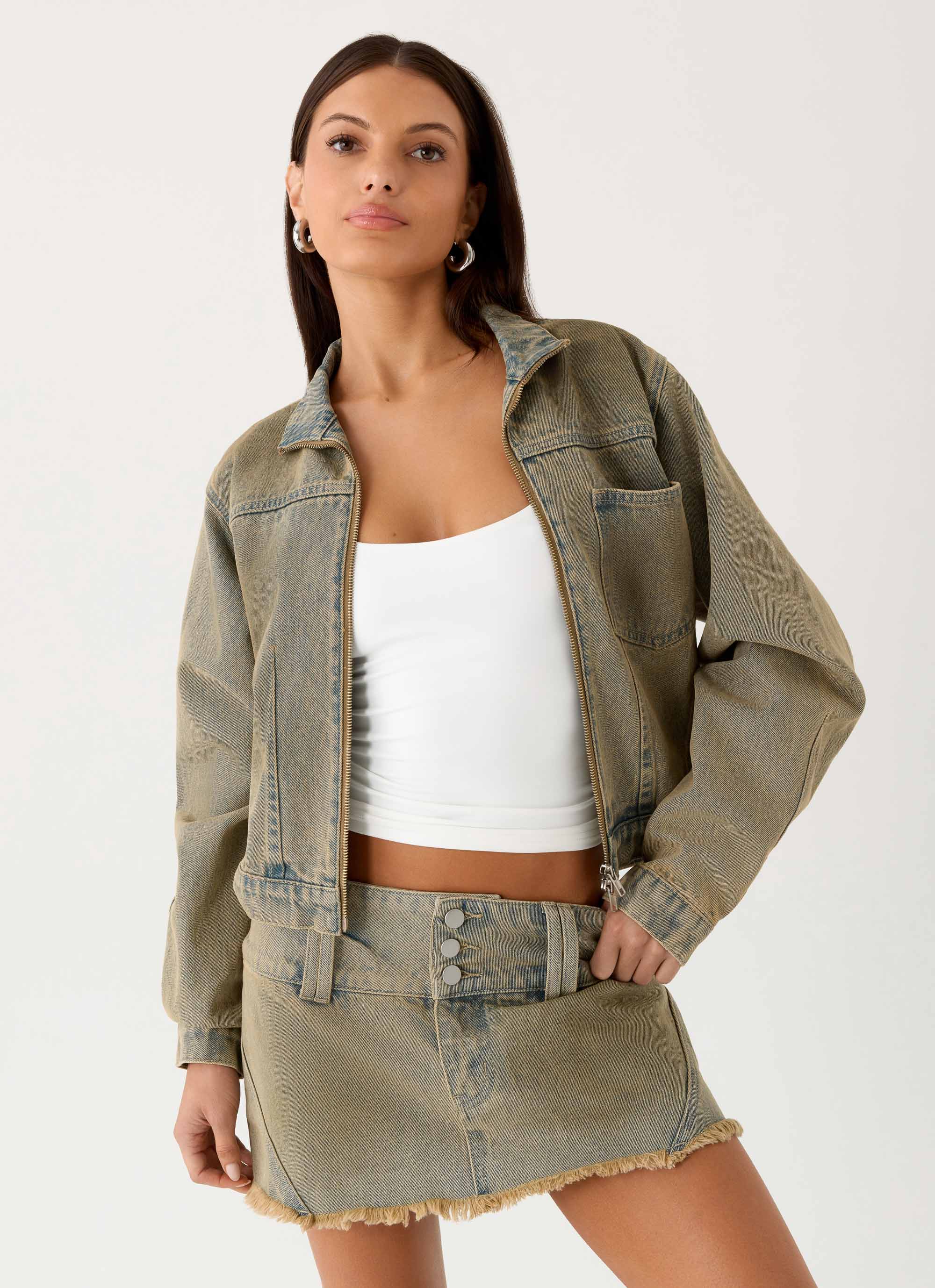 Roman Darts Jean Jacket - Vintage Tan Wash