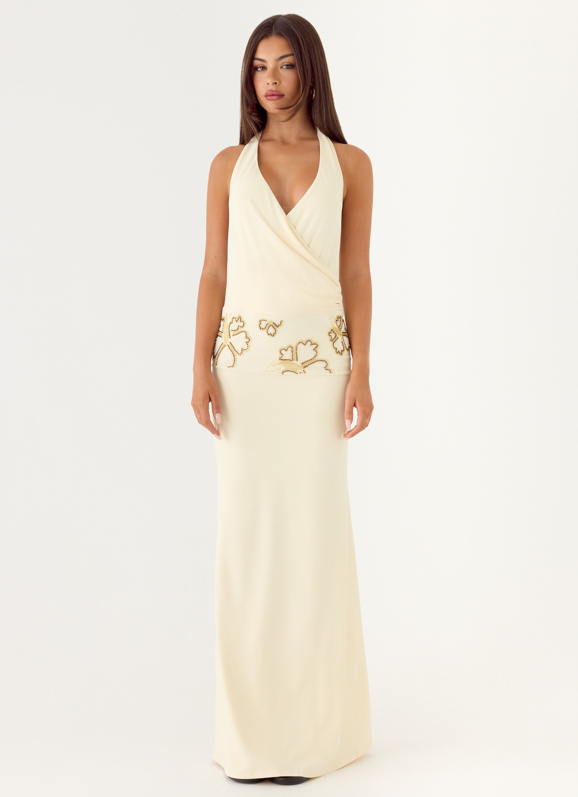 Sandrine Beaded Maxi Dress - Yellow