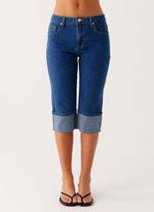 Saylor Denim Capri Jeans - Indigo