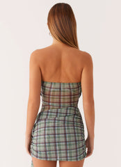 Seren Mini Dress - Cedar Check