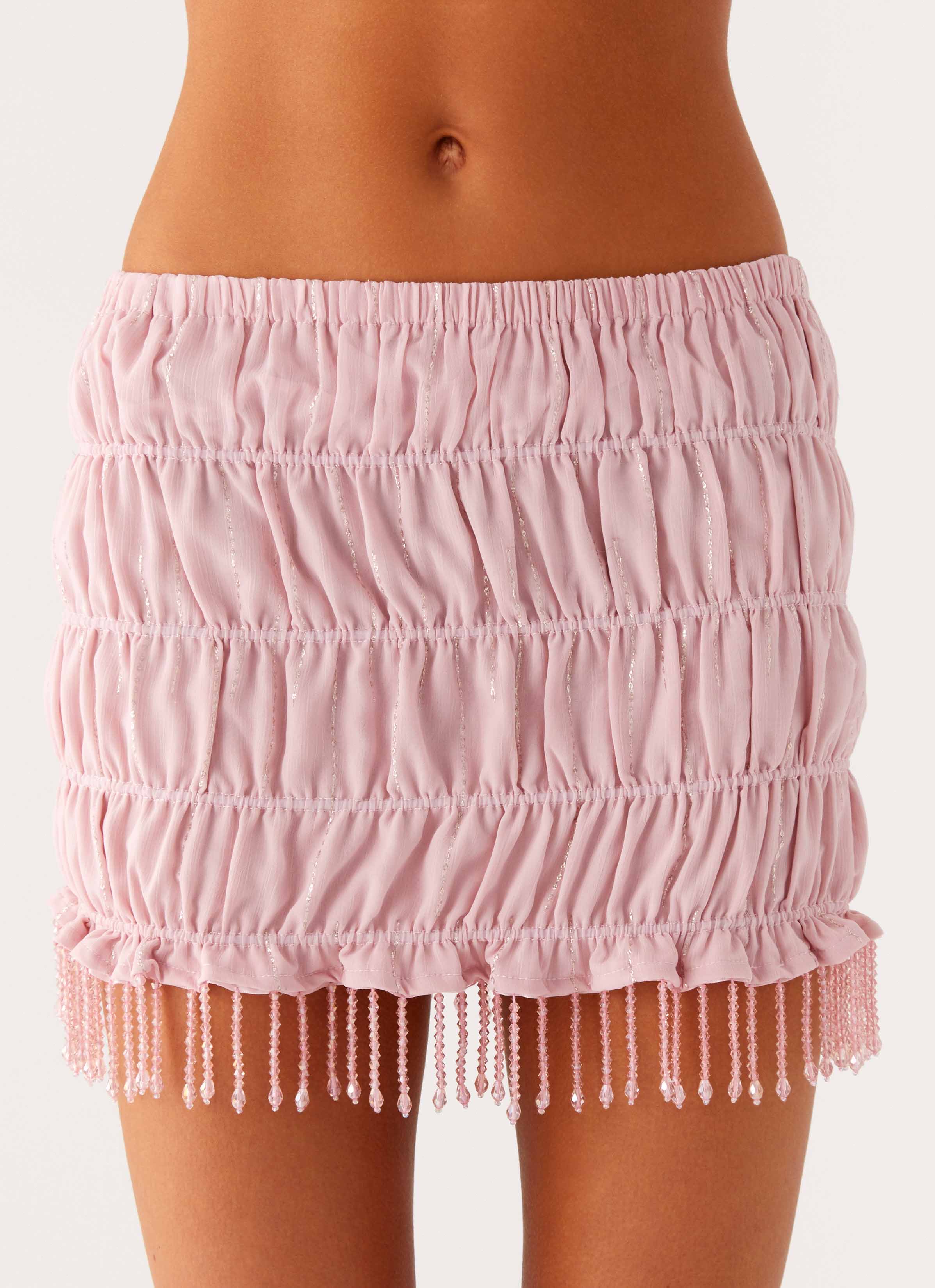 Shari Beaded Mini Skirt - Pink