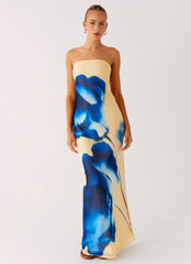 So You Say Strapless Maxi Dress - Heirloom Floral