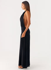 Solena Halter Neck Maxi Dress - Black