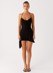 Spiced Sunset Mini Dress - Black