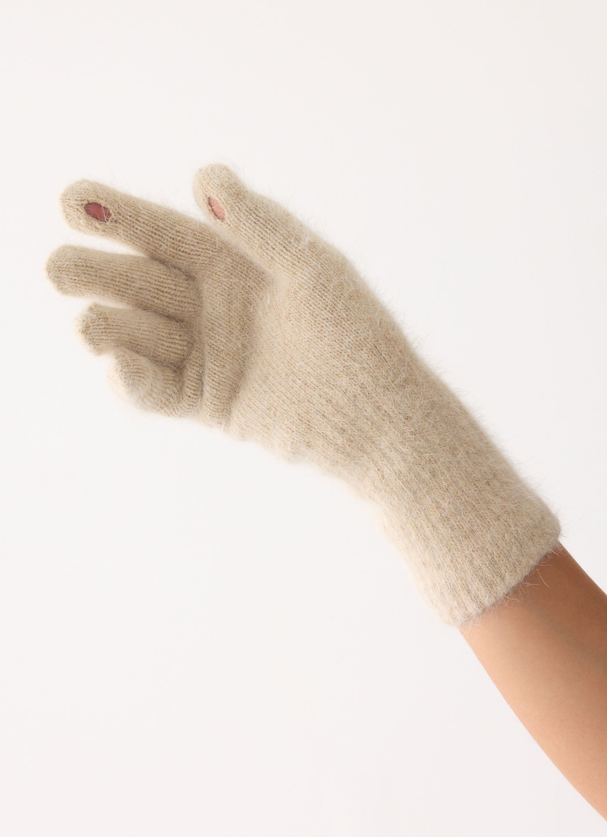 Stormy Weather Knit Gloves - Cream