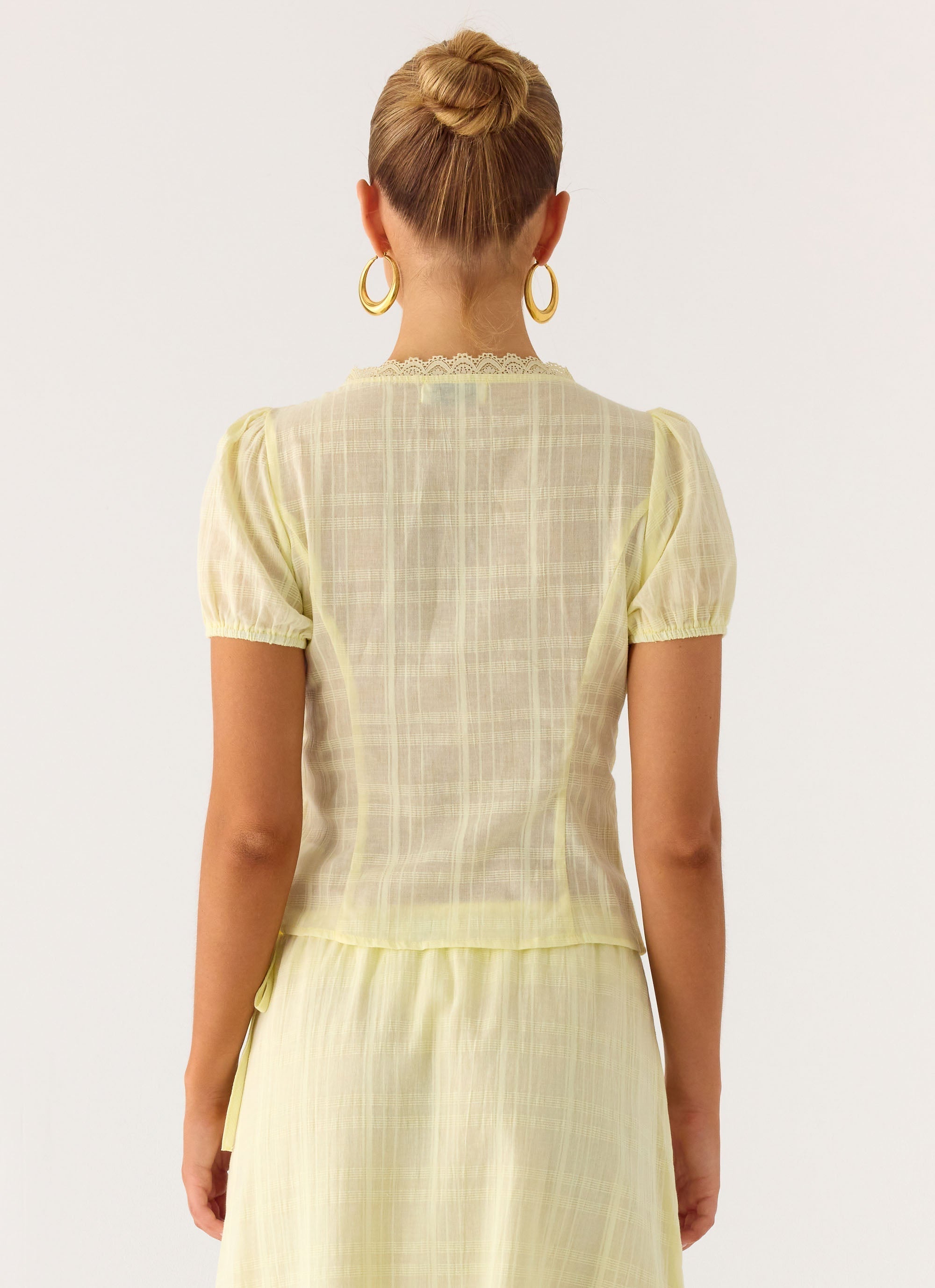 Sweet Lullaby Button Up Shirt - Lemon Yellow