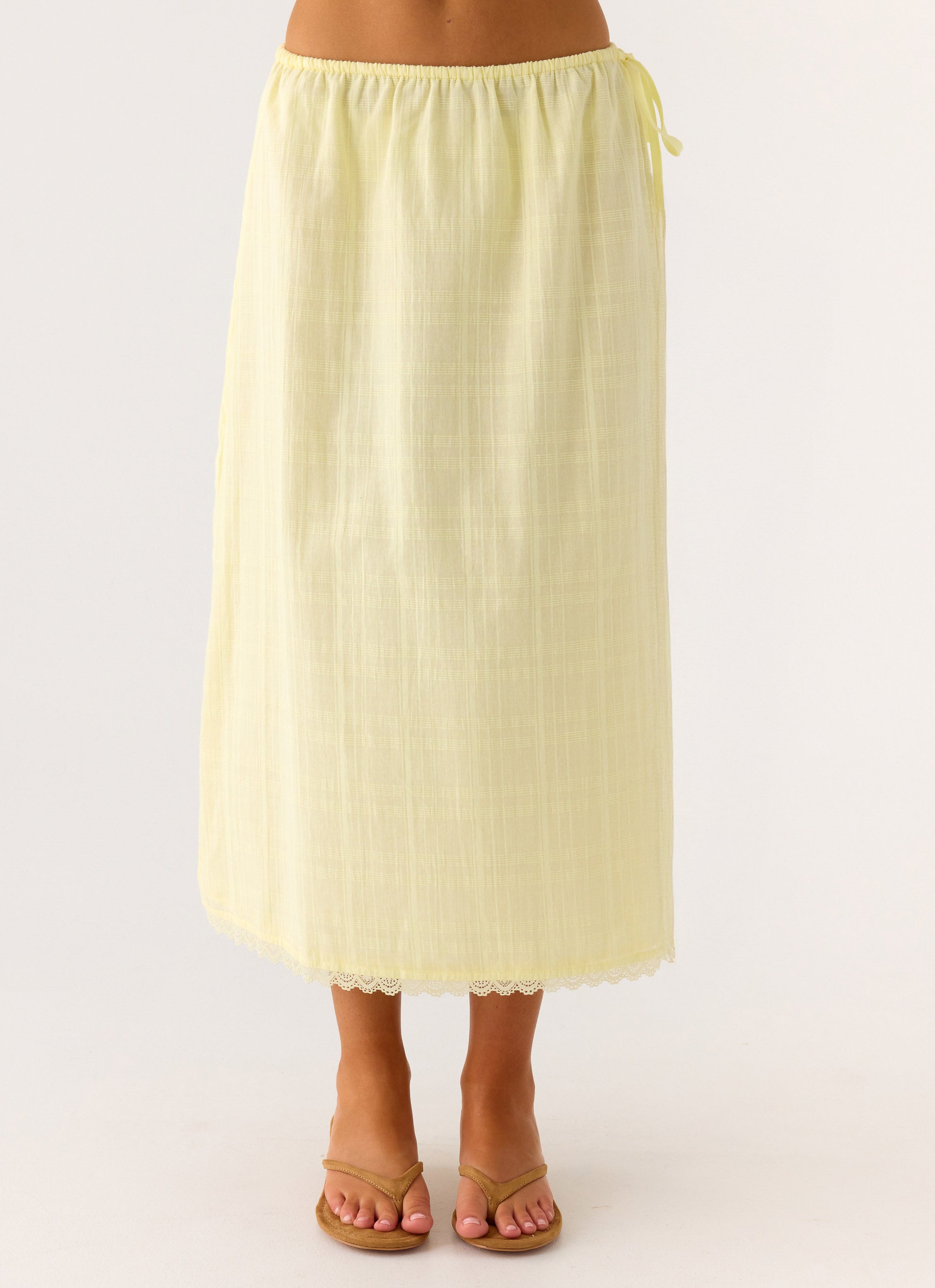 Sweet Lullaby Midi Skirt - Lemon Yellow